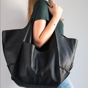 Huge Oversized Leather Custom Bag with Zipped Pouch